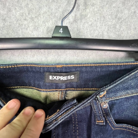 Express Jeans Men 34x27.5 Blue Denim Skinny Fit Stretch‎ Y2K Casual Faded - Picture 3 of 12